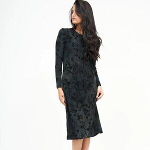 NWT Daniella Faye Loose Basic Floral Velvet XL in Black/Grey